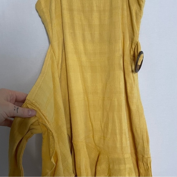 American Eagle Flattering Boho Ruffle Trim Side Tie Mini Dress - Picture 11 of 15